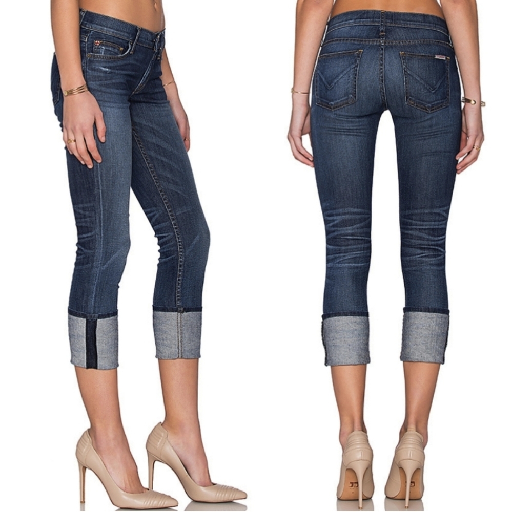 Hudson Muse cropped skinny cuffed jeans
